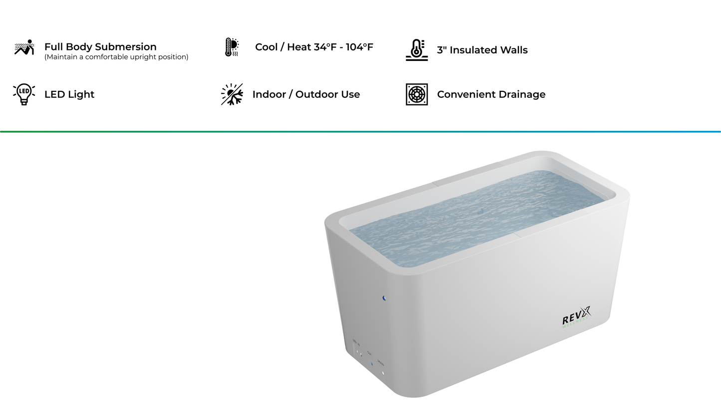 White cold plunge tub details