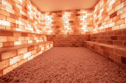 Salt room with brick walls and floor