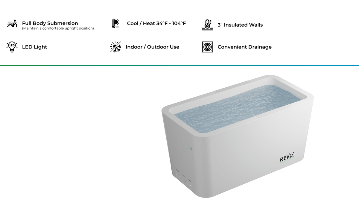 RevX Acrylic X Tub Cold Plunge + LUX High Performance Chiller and Filtration System - Reactivate Your Life