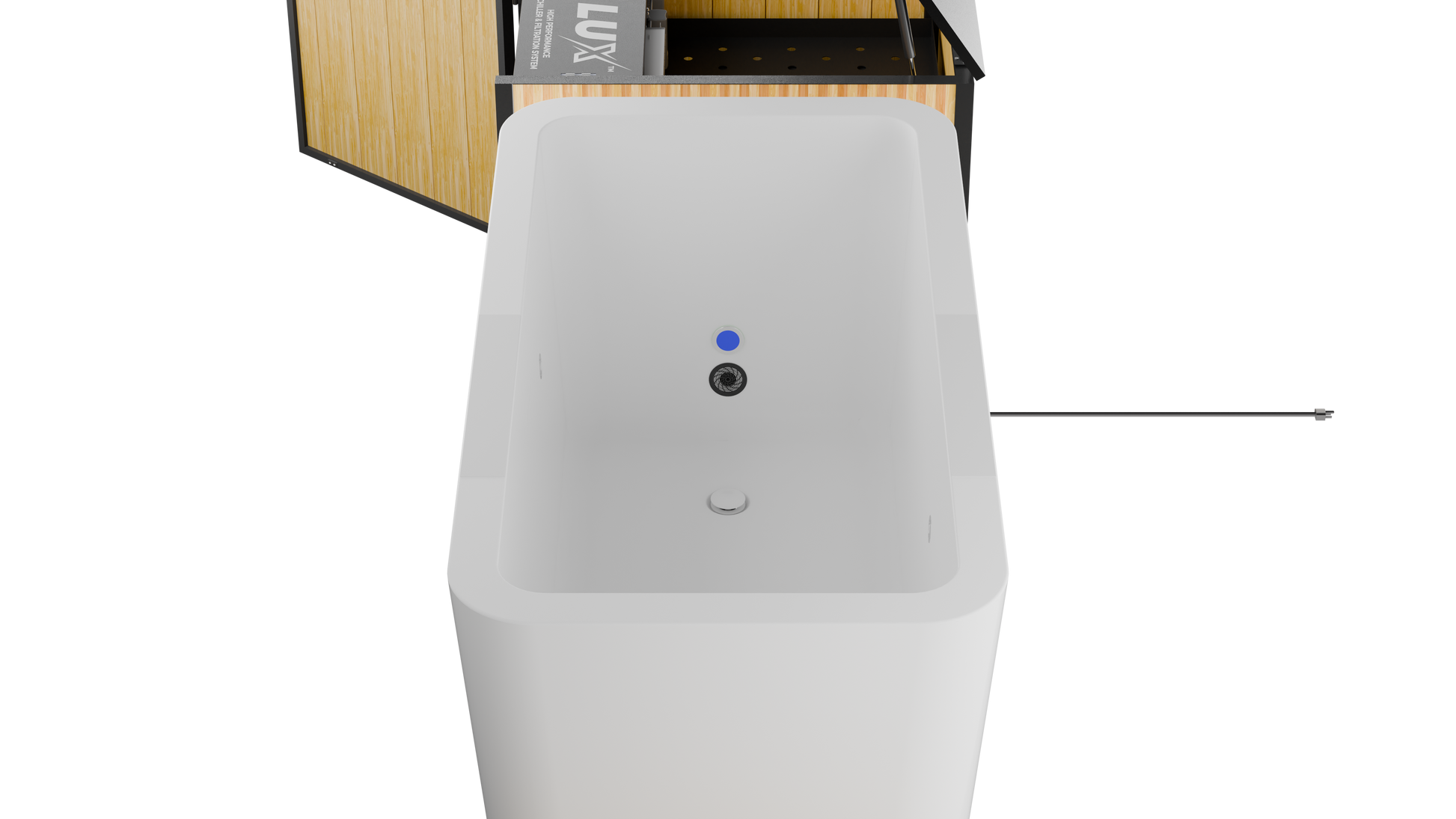 White cold plunge tub alternate view